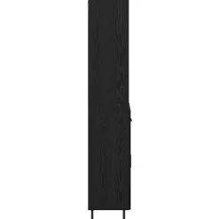 vidaXL Hoge kast 2 st Zwart Eiken 69,5 x 34 x 180 cm Bewerkt hout