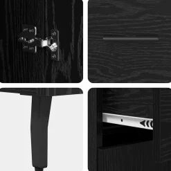 vidaXL Hoge kast 2 st Zwart Eiken 69,5 x 34 x 180 cm Bewerkt hout