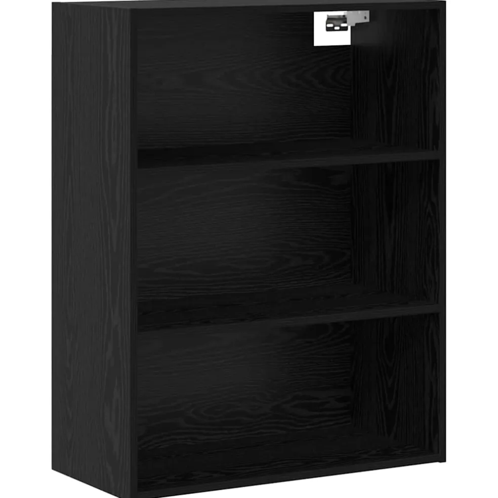 vidaXL Hoge kast 2 st Zwart Eiken 69,5 x 34 x 180 cm Bewerkt hout