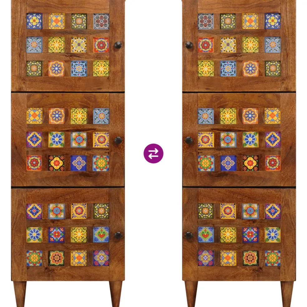 vidaXL Hoge kast Walnotenhout 40 x 33 x 110 cm Massief Mango Hout