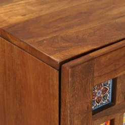 vidaXL Hoge kast Walnotenhout 40 x 33 x 110 cm Massief Mango Hout