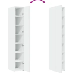 vidaXL Hoge kast 30x42,5x185 cm bewerkt hout wit