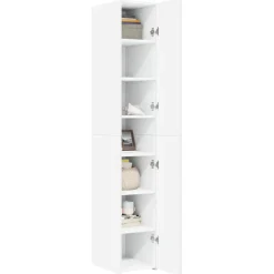 vidaXL Hoge kast 30x42,5x185 cm bewerkt hout wit