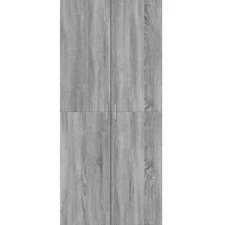 vidaXL Hoge kast 80x35x180 cm bewerkt hout grijs sonoma eikenkleurig
