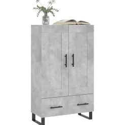 vidaXL Hoge kast 69,5x31x115 cm bewerkt hout betongrijs