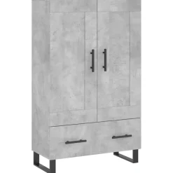 vidaXL Hoge kast 69,5x31x115 cm bewerkt hout betongrijs