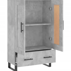 vidaXL Hoge kast 69,5x31x115 cm bewerkt hout betongrijs