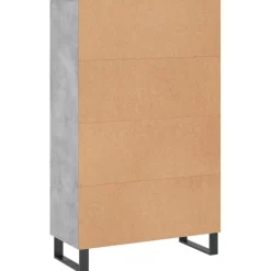 vidaXL Hoge kast 69,5x31x115 cm bewerkt hout betongrijs