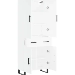 vidaXL Hoge kast 69,5x34x180 cm bewerkt hout wit