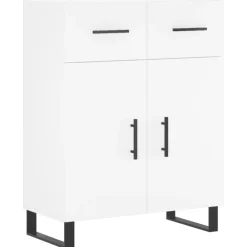 vidaXL Hoge kast 69,5x34x180 cm bewerkt hout wit