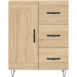 vidaXL Hoge kast 69,5x34x180 cm bewerkt hout sonoma eikenkleurig