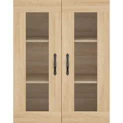 vidaXL Hoge kast 69,5x34x180 cm bewerkt hout sonoma eikenkleurig