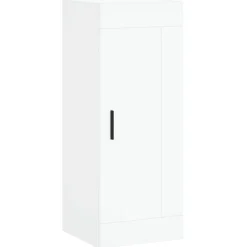 vidaXL Hoge kast 34,5x34x180 cm bewerkt hout wit