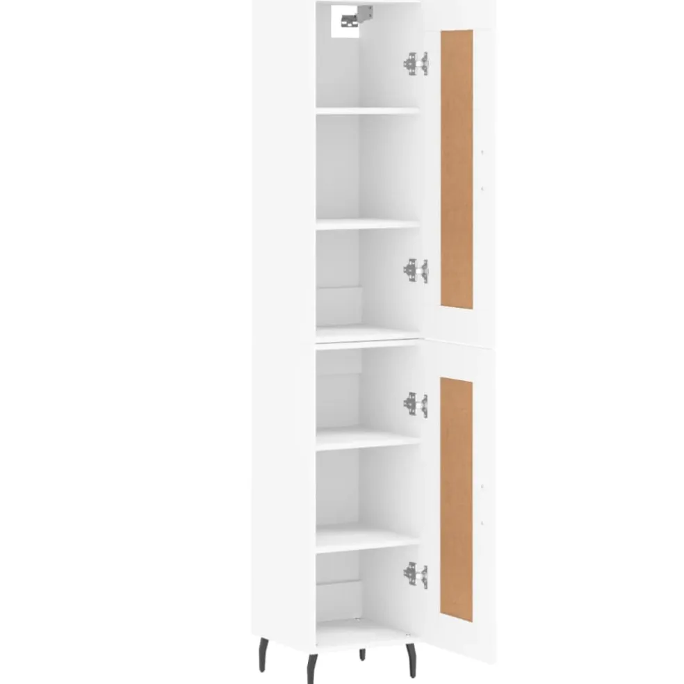 vidaXL Hoge kast 34,5x34x180 cm bewerkt hout wit