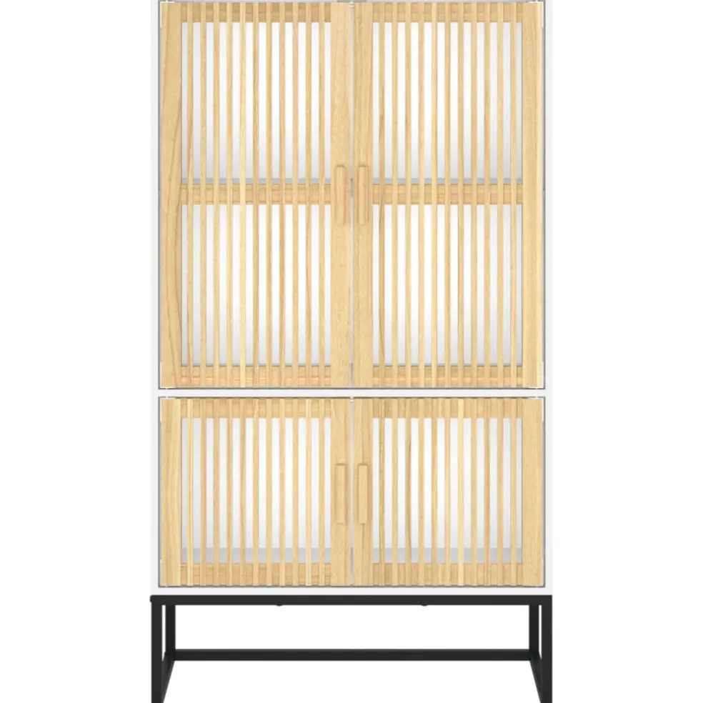 vidaXL Hoge kast 70x35x125 cm bewerkt hout wit