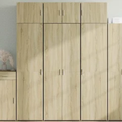 vidaXL Hoge kast 70x42,5x185 cm bewerkt hout sonoma eikenkleurig