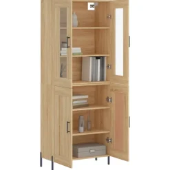 vidaXL Hoge kast 69,5x34x180 cm bewerkt hout sonoma eikenkleurig