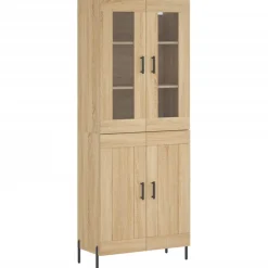 vidaXL Hoge kast 69,5x34x180 cm bewerkt hout sonoma eikenkleurig