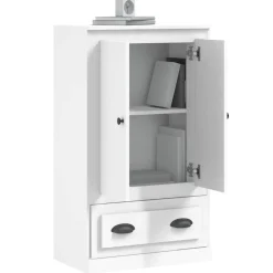vidaXL Hoge kast 60x35,5x103,5 cm bewerkt hout wit