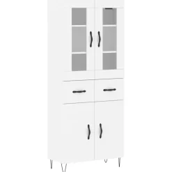 vidaXL Hoge kast 69,5x34x180 cm bewerkt hout wit