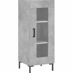 vidaXL Hoge kast 34,5x34x180 cm bewerkt hout betongrijs