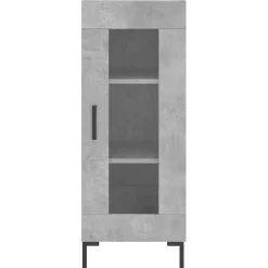 vidaXL Hoge kast 34,5x34x180 cm bewerkt hout betongrijs