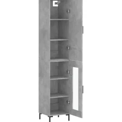 vidaXL Hoge kast 34,5x34x180 cm bewerkt hout betongrijs