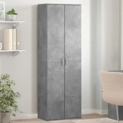 vidaXL Hoge kast 60x35x180 cm bewerkt hout betongrijs