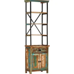vidaXL Hoge kast 55x30x180 cm massief gerecycled hout