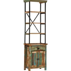 vidaXL Hoge kast 55x30x180 cm massief gerecycled hout