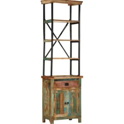 vidaXL Hoge kast 55x30x180 cm massief gerecycled hout