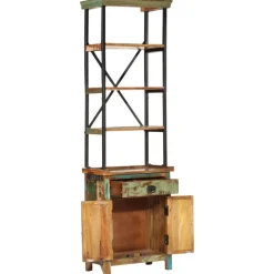 vidaXL Hoge kast 55x30x180 cm massief gerecycled hout