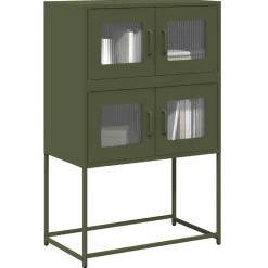 vidaXL Hoge kast 68x39x107 cm staal olijfgroen