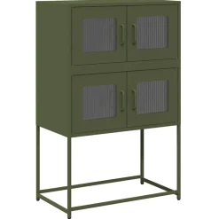 vidaXL Hoge kast 68x39x107 cm staal olijfgroen