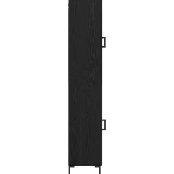 vidaXL Hoge kast Zwart Eiken 34,5 x 34 x 180 cm Bewerkt hout