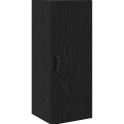 vidaXL Hoge kast Zwart Eiken 34,5 x 34 x 180 cm Bewerkt hout