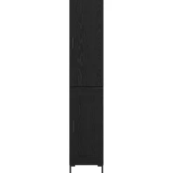 vidaXL Hoge kast Zwart Eiken 34,5 x 34 x 180 cm Bewerkt hout