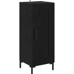 vidaXL Hoge kast Zwart Eiken 34,5 x 34 x 180 cm Bewerkt hout
