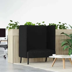 vidaXL Hoge Rug Bank 101cm Zwart Stof