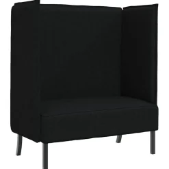 vidaXL Hoge Rug Bank 101cm Zwart Stof