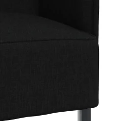 vidaXL Hoge Rug Bank 101cm Zwart Stof