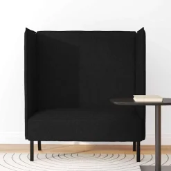 vidaXL Hoge Rug Bank 101cm Zwart Stof