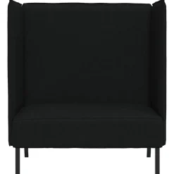 vidaXL Hoge Rug Bank 101cm Zwart Stof