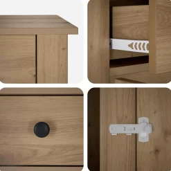 vidaXL Hond Bench Meubel Artisanaal eiken 80 x 47,5 x 80 cm