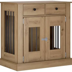 vidaXL Hond Bench Meubel Artisanaal eiken 80 x 47,5 x 80 cm