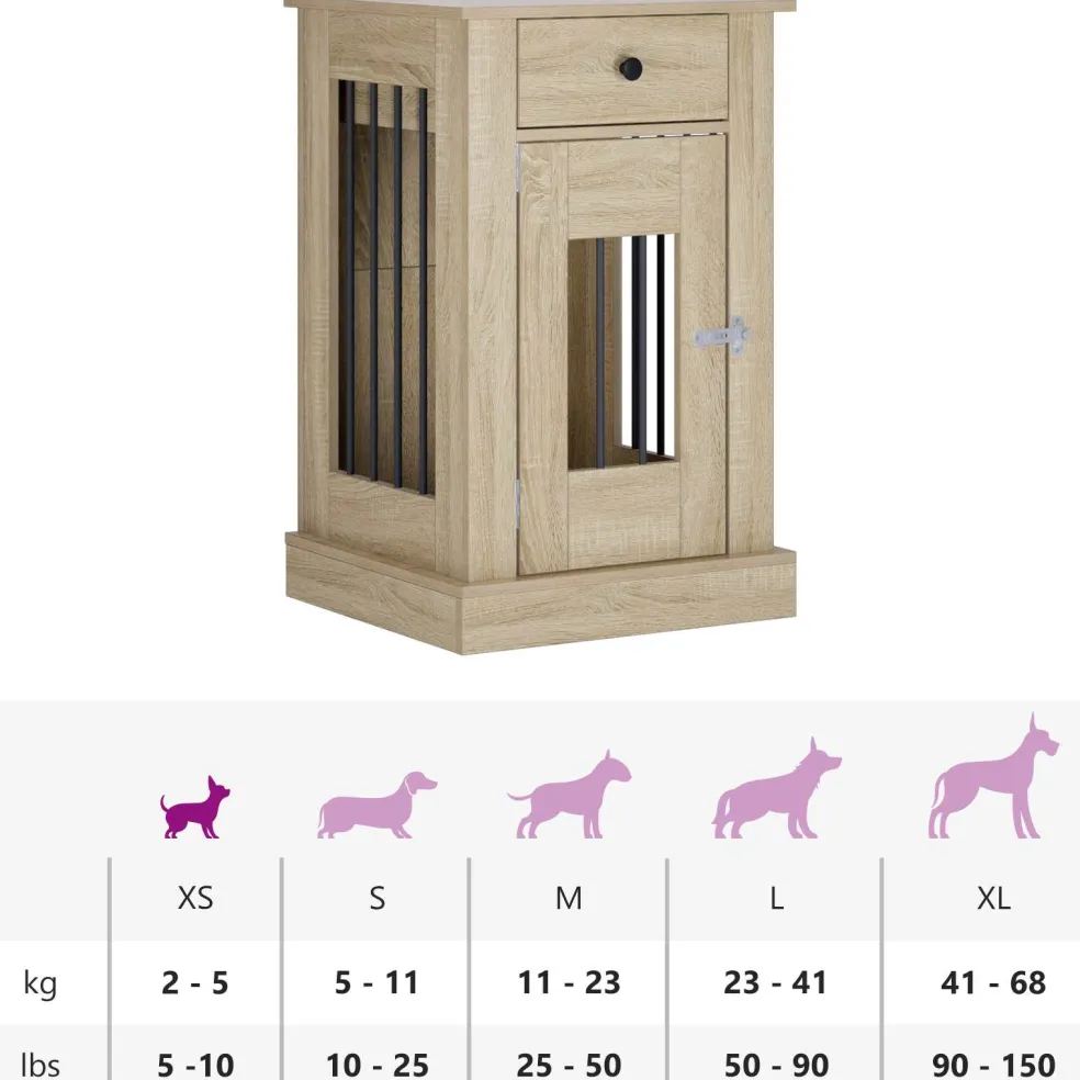 vidaXL Hond Bench Meubel Sonoma Eiken 50 x 47,5 x 80 cm Bewerkt hout