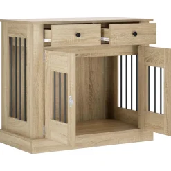 vidaXL Hond Bench Meubel Sonoma Eiken 90 x 47,5 x 80 cm Bewerkt hout