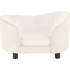 vidaXL Hondenbank 69x49x40 cm pluche crèmekleurig