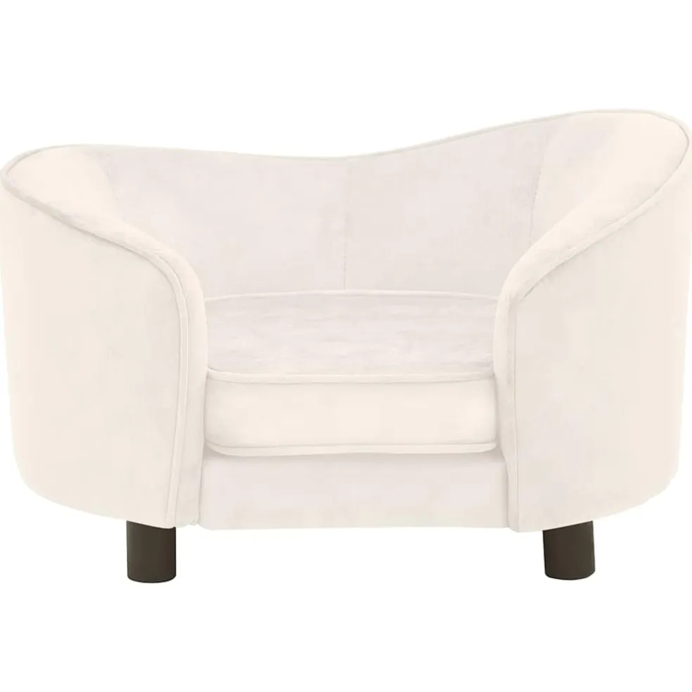 vidaXL Hondenbank 69x49x40 cm pluche crèmekleurig