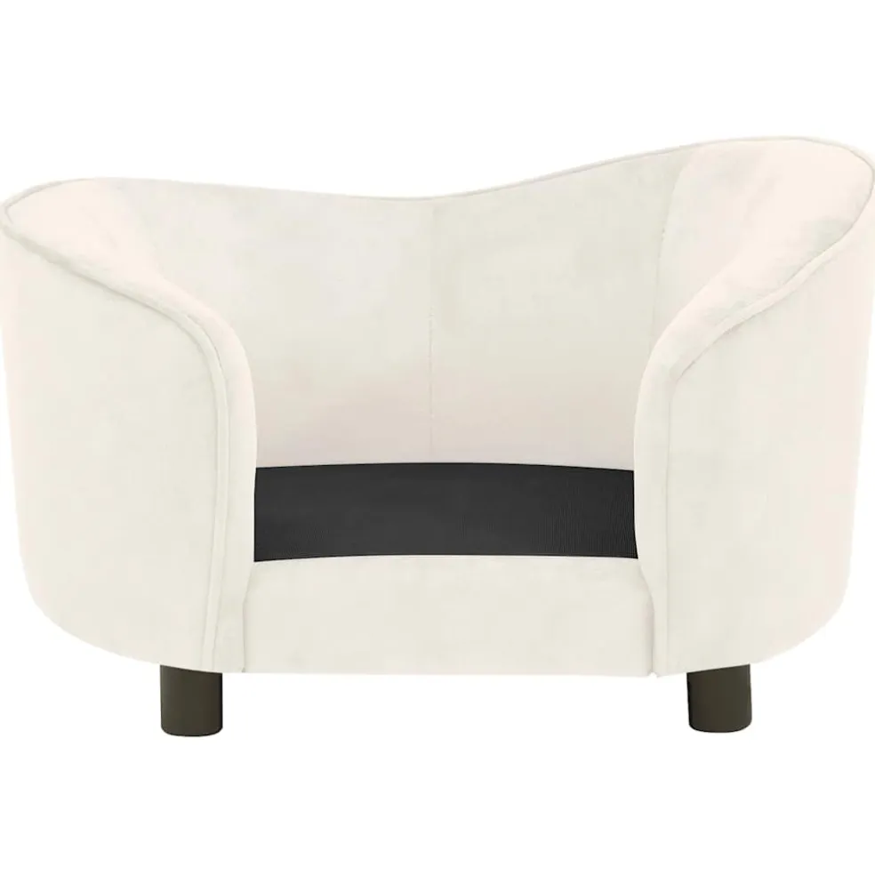 vidaXL Hondenbank 69x49x40 cm pluche crèmekleurig